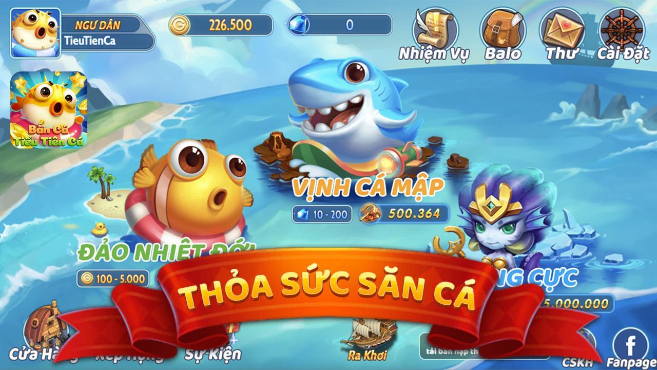 Trò bắn cá tiểu tiên cá có giao diện đơn giản, dễ chơi và dễ săn cá
