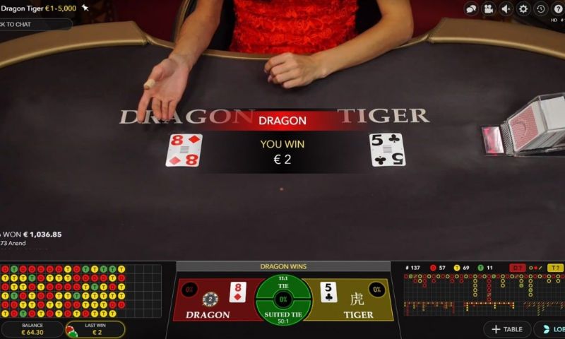Bàn chơi cá cược Rồng Hổ 32Win đơn giản và dễ đặt cược